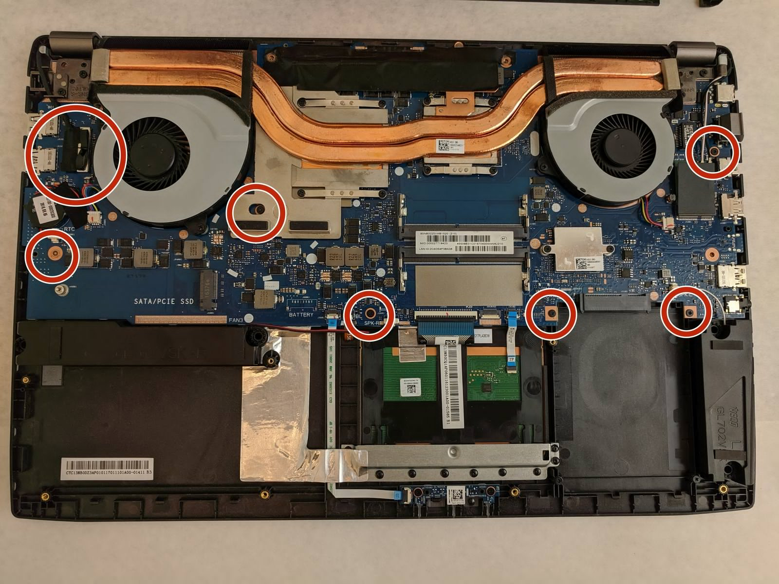 Internal Photo of Asus Rog GL502VM GL502VS GL502VT GL702VS GL702VM red backlit Russian RU keyboard (ASUS GL702VS)